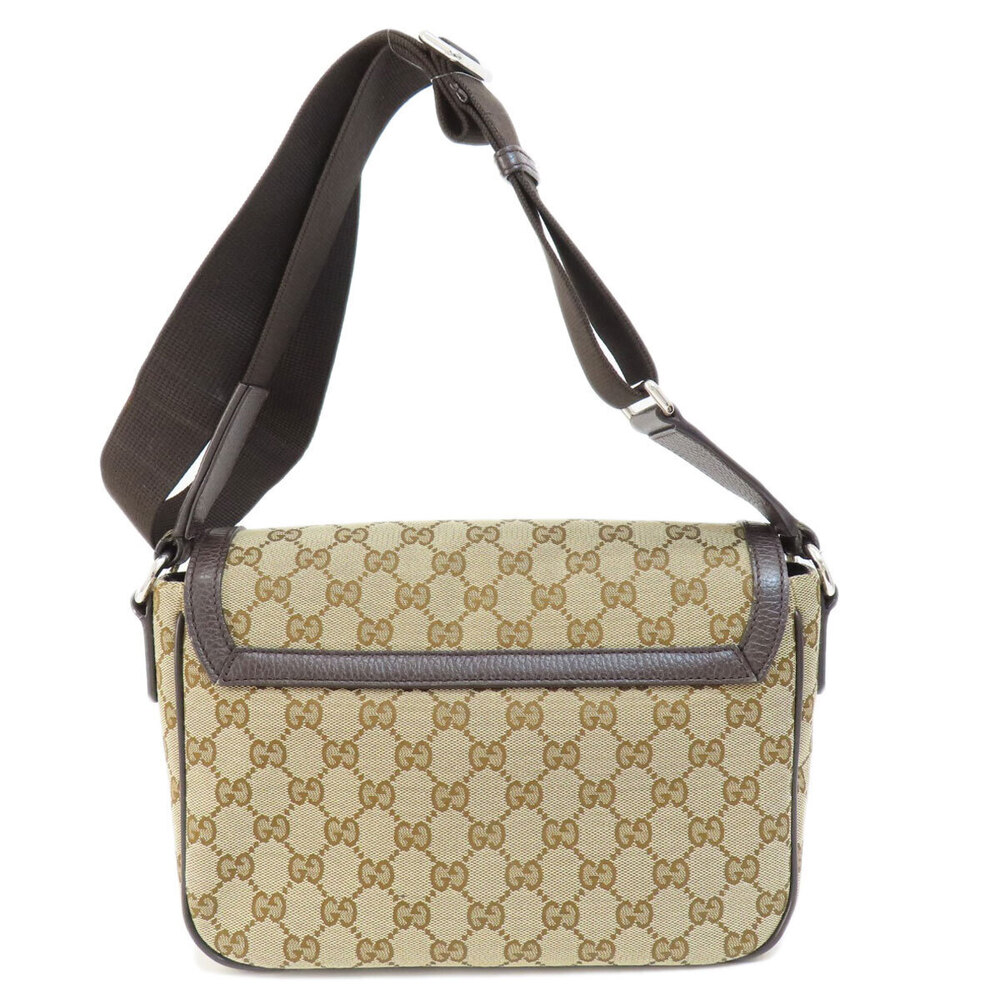 Gucci GG leather Messenger Canvas Bag beige brown monogram